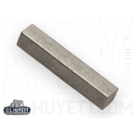 Huyett Undersized Machine Key, Square End, Carbon Steel, Plain, 1 in L, 3/16 in Sq 3001870187-1000